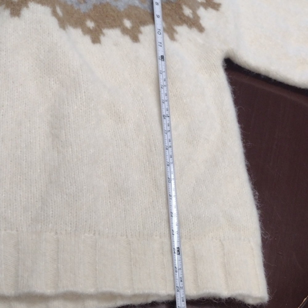 NEWBanana Republic51% Alpaca Cream Turtleneck Bosque Oversized Fair Isle Sweater - Picture 11 of 13